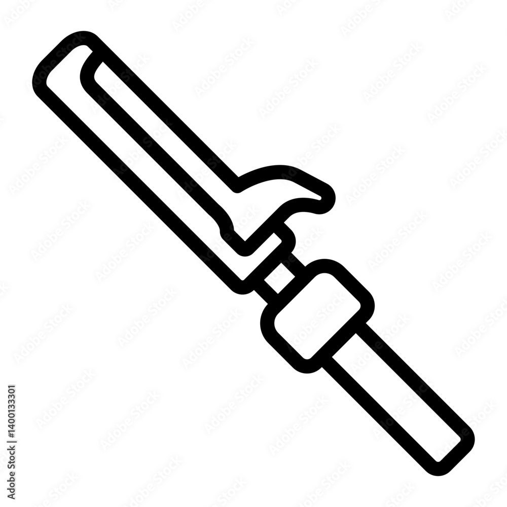 Curling Iron Vector Line Icon Design Curling Iron Vector Line Icon Design