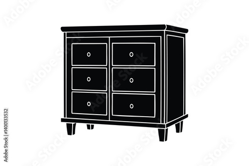  Cabinet with drawers silhouette