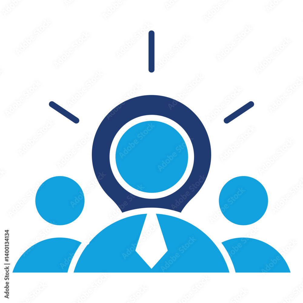 Customer Insight Solid Blue Icon