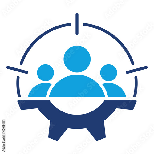 Focus Group Solid Blue Icon