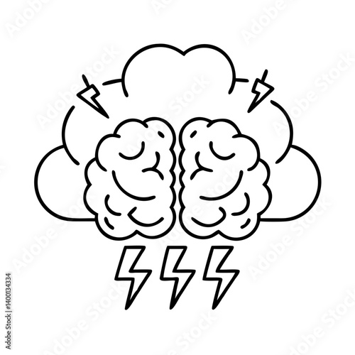 Brain Overload Brainstorming Idea Generation Lightning Strike Creative Thinking Mind Power
