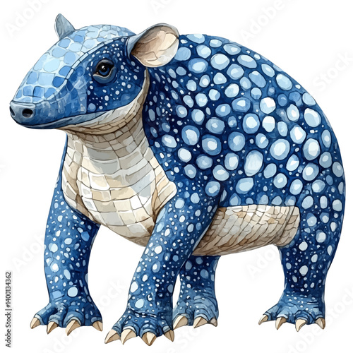 watercolor of Tapir, vector, isolated on a white background.