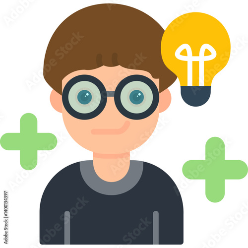 Positive Thinking Icon Vector Element