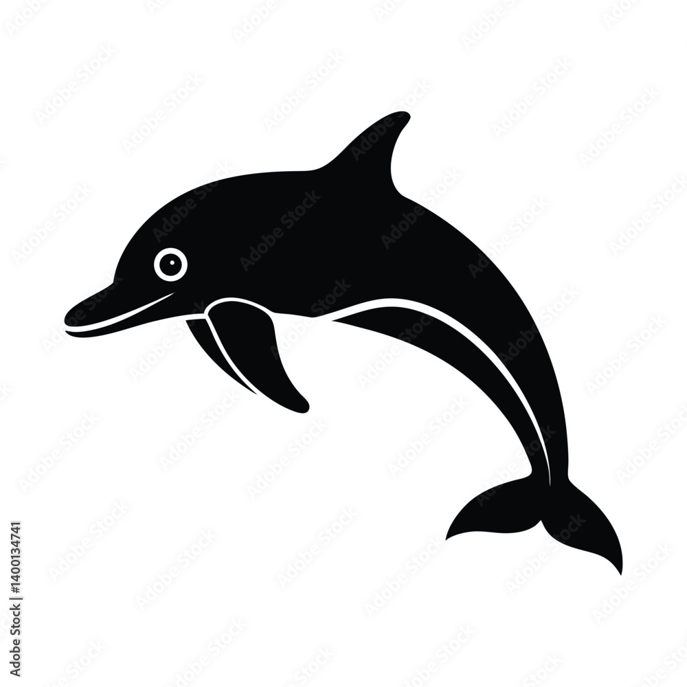 Dolphin simple style vector art silhouette Dolphin simple style vector art silhouette