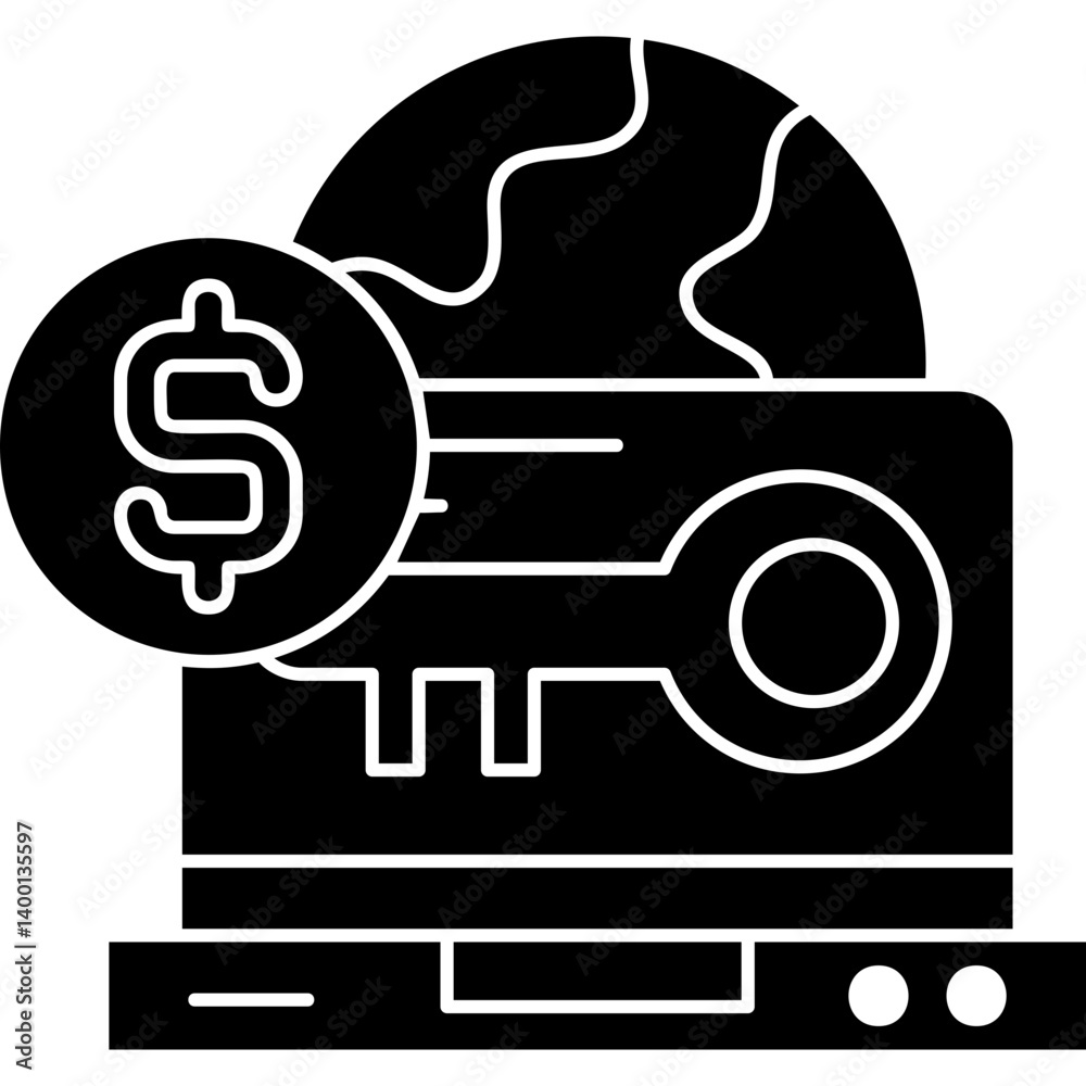 Money Lock Icon Vector Element Money Lock Icon Vector Element