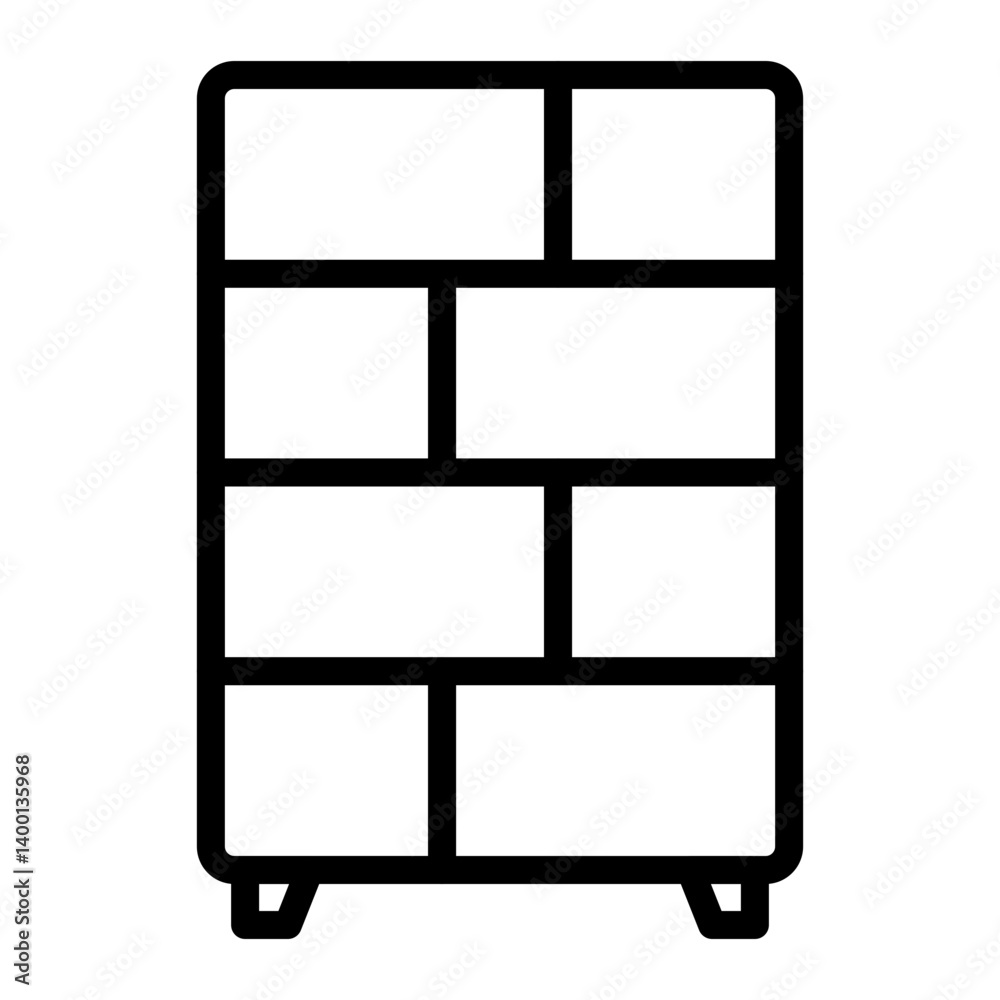 Shoe Rack Vector Line Icon Design Shoe Rack Vector Line Icon Design