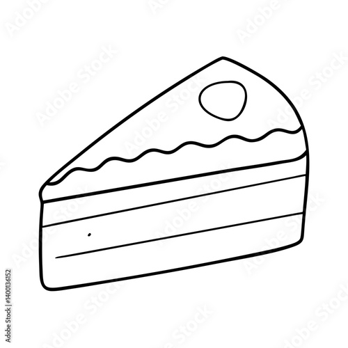 A Delicious Slice of Layered Cake with Creamy Frosting and a Cherry Topping