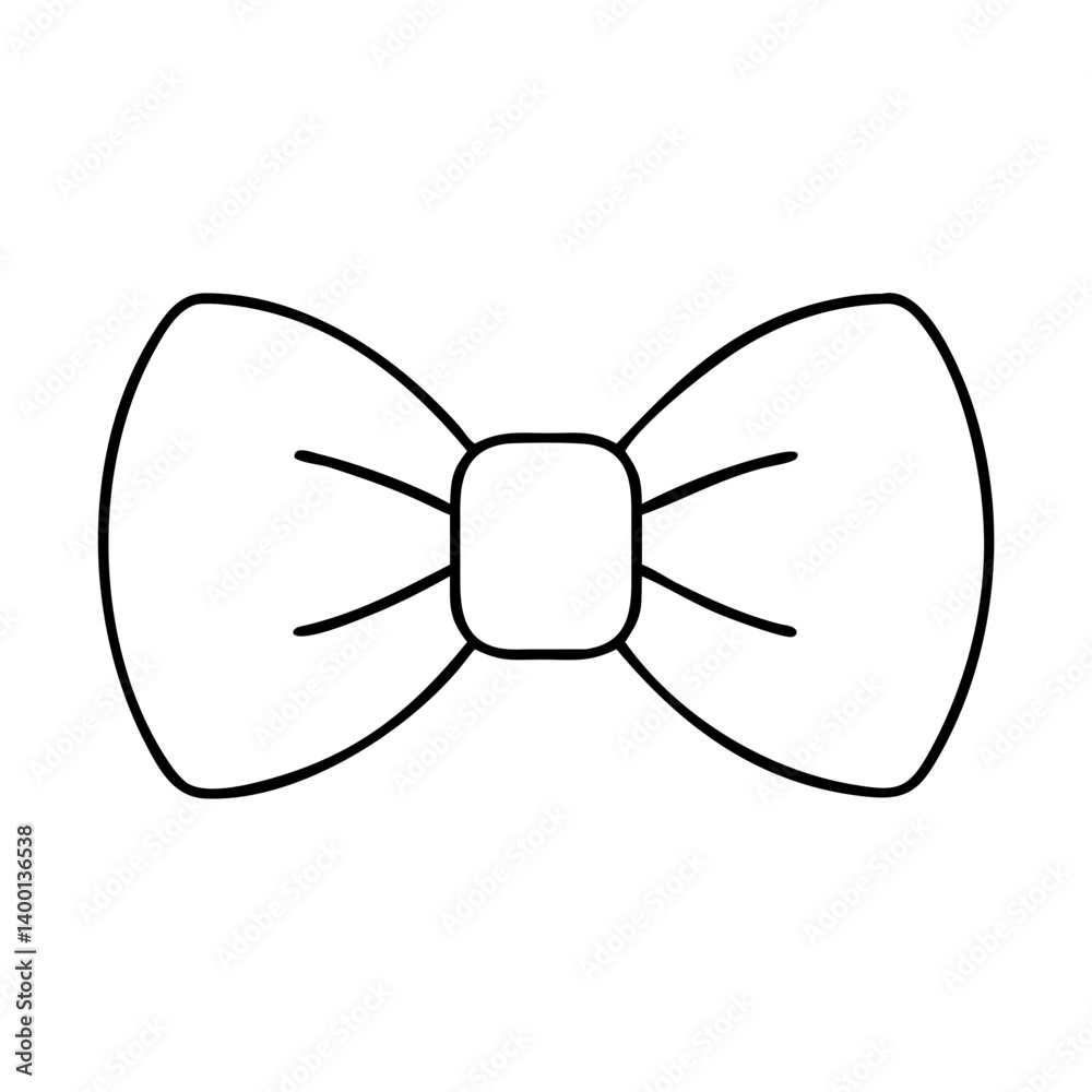 Simple Line Drawing of a Classic Bow Tie Knot Elegant Fashion Accessory Simple Line Drawing of a Classic Bow Tie Knot Elegant Fashion Accessory