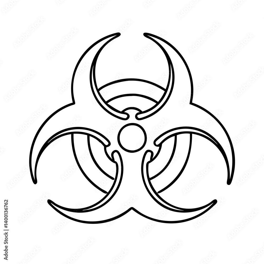 Biohazard Symbol Outline Simple Graphic Design Element Warning Sign Biohazard Symbol Outline Simple Graphic Design Element Warning Sign