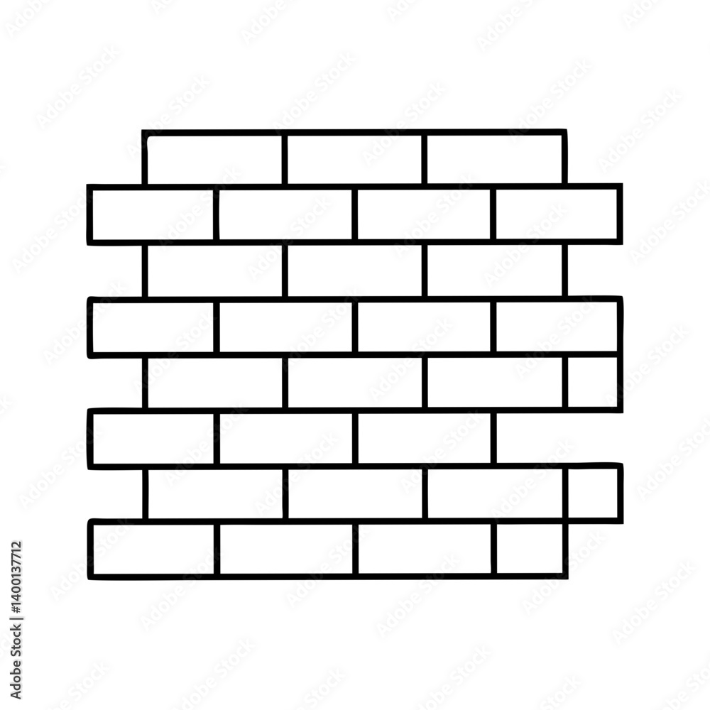 Simple Line Drawing of a Brick Wall Pattern Illustration Graphic Design Element Simple Line Drawing of a Brick Wall Pattern Illustration Graphic Design Element
