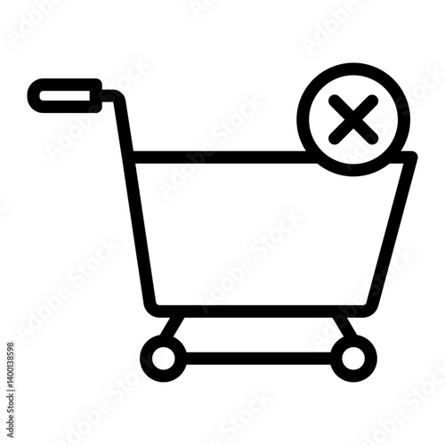 Order Canceled Vector Line Icon Design