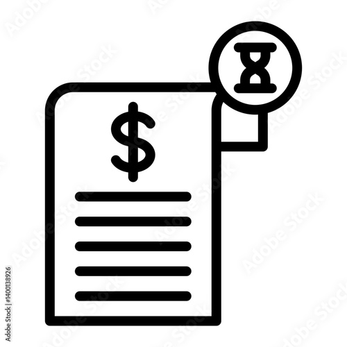 Payment Pending Vector Line Icon Design