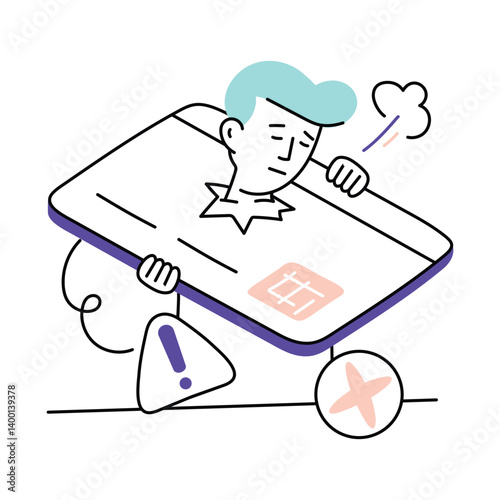 ATM error vector colored minimal illustration. EPS 10 file