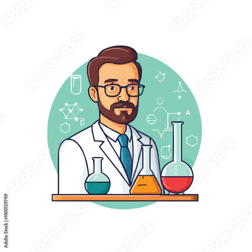 Male doctor wearing stethoscope and face mask representing modern healthcare hygiene protection and responsible medical practice in vector illustration