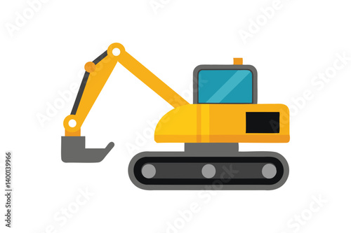Crawler excavator vector on white background