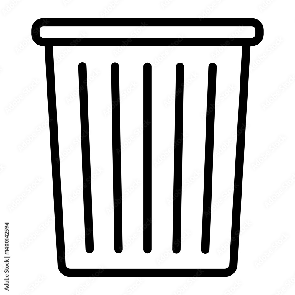 Trash Bin Vector Line Icon Design Trash Bin Vector Line Icon Design