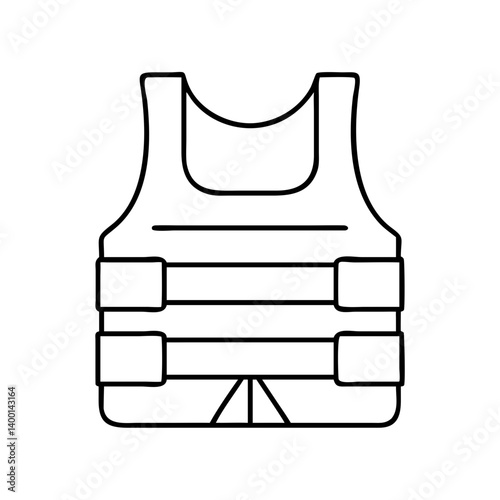 Line drawing of a bulletproof vest body armor safety equipment