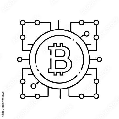 Bitcoin Cryptocurrency Digital Currency Blockchain Technology Decentralized Finance Network Illustration
