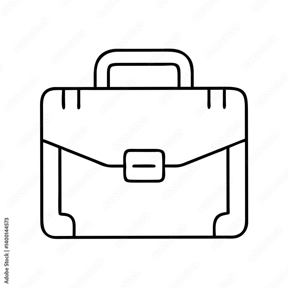 A Simple Line Drawing of a Classic Briefcase for Business Professionals A Simple Line Drawing of a Classic Briefcase for Business Professionals