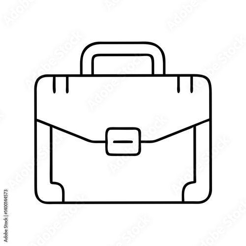 A Simple Line Drawing of a Classic Briefcase for Business Professionals