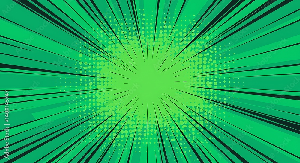 Obraz premium Green Speed Burst AI Generated