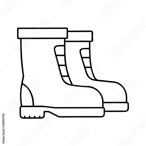 A pair of sturdy work boots safety footwear industrial protective gear