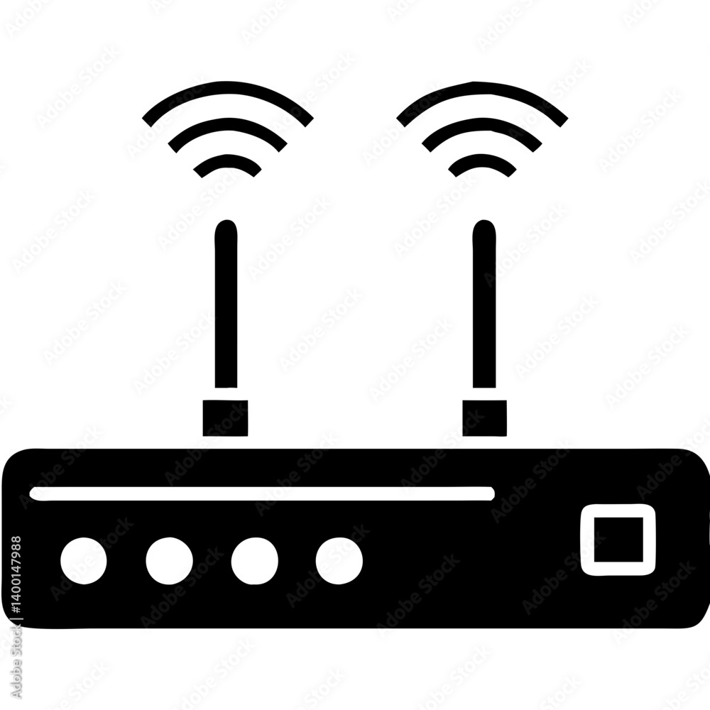 Creative Router Icon Illustration | Detailed Wi-Fi Network Device Vector Design Creative Router Icon Illustration | Detailed Wi-Fi Network Device Vector Design