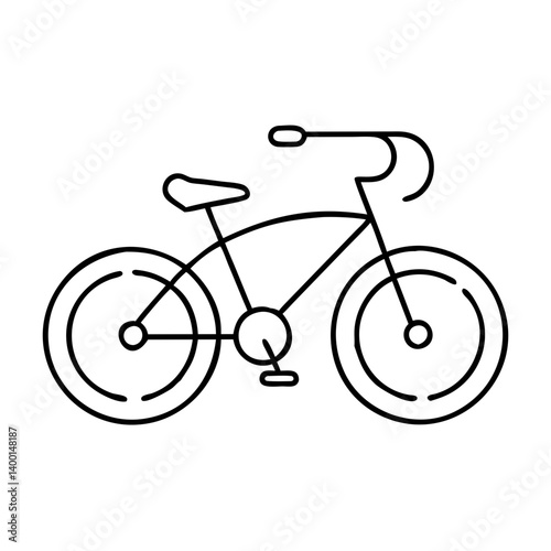 A Simple Line Drawing of a Classic Cruiser Bicycle