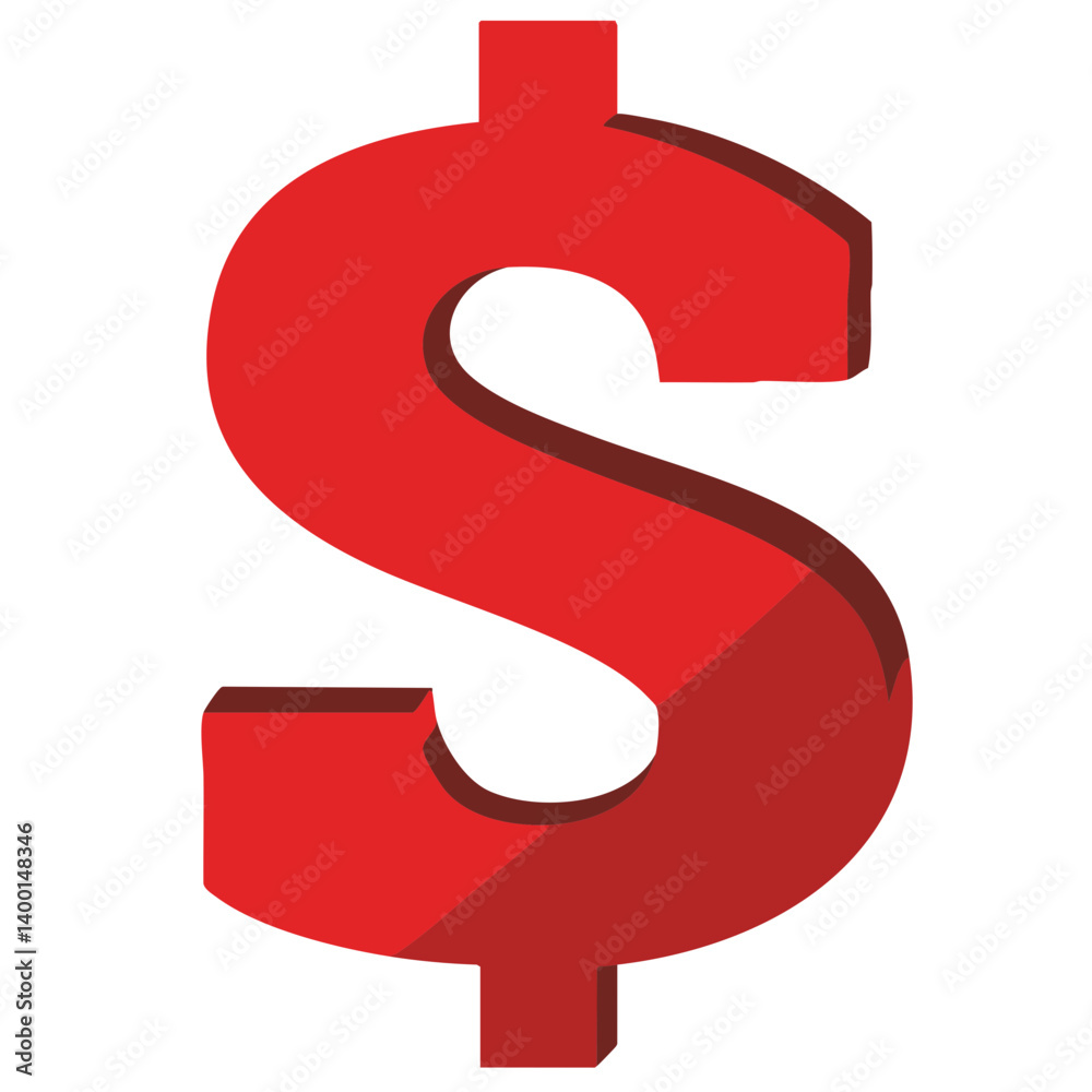 Bold Red Dollar Sign Graphic Symbolizing Wealth, Prosperity, and Financial Success in Contemporary Design Aesthetic for Economic Themes and Marketing Needs Bold Red Dollar Sign Graphic Symbolizing Wealth, Prosperity, and Financial Success in Contemporary Design Aesthetic for Economic Themes and Marketing Needs