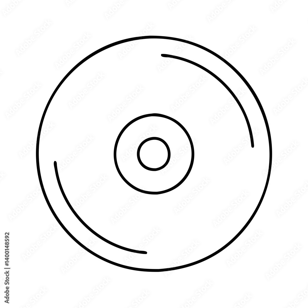 Compact Disc Icon Line Art Graphic Design Element for Digital Media Storage Technology Compact Disc Icon Line Art Graphic Design Element for Digital Media Storage Technology
