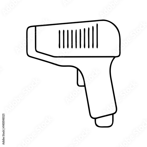 A Line Drawing of a Barcode Scanner Handheld Device for Retail Inventory Management