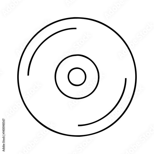 Compact Disc Icon Line Art Graphic Design Element Digital Media Storage Technology