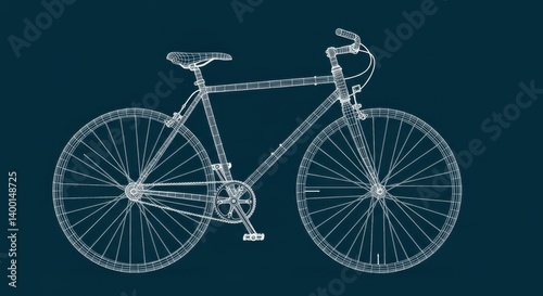 Minimalist 3D Wireframe Bicycle