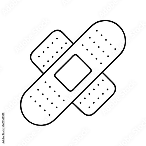 Two Adhesive Bandages Crossed First Aid Medical Healthcare Treatment Injury Patch