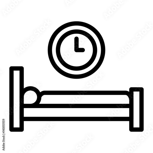 Bed Time Vector Line Icon Design