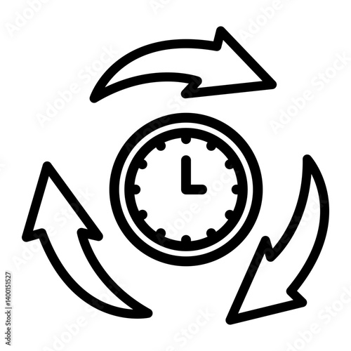 Anti Clockwise Vector Line Icon Design