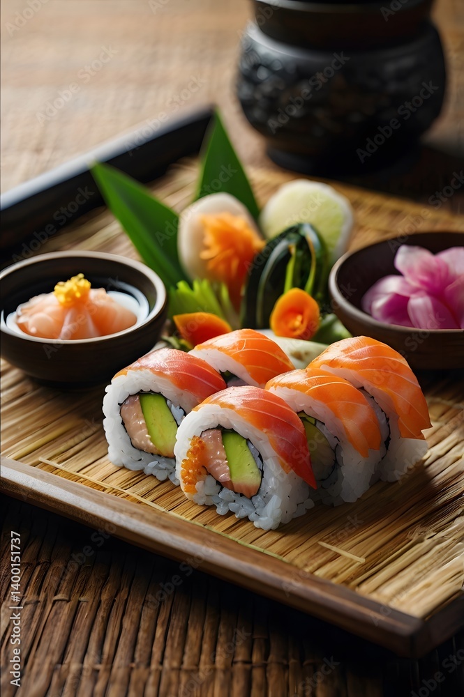 sushi with chopsticks sushi with chopsticks