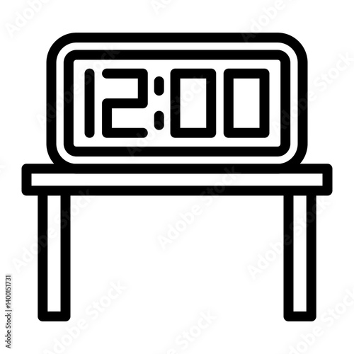 Table Watch Vector Line Icon Design