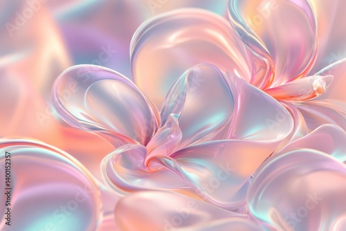 Decorative Floral Abstract Featuring Bold Saturated Colors and Dreamy Pastel Shades in a Harmonious Composition