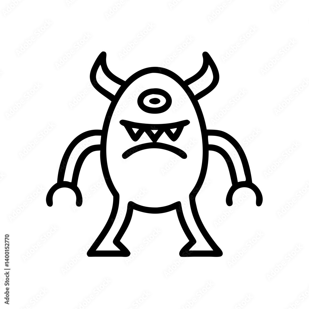 monster editable outline icon design. Helloween related icon. monster editable outline icon design. Helloween related icon.