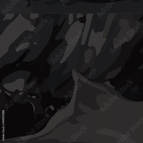 Dark Abstract Web Banner with Elegant Black Wave Patterns and Textures. Sophisticated Black Background with Fluid Dark Grey Swirls for Web Design. Minimalist Dark Grunge Banner for Website Headers