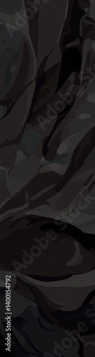 Dark Abstract Web Banner with Elegant Black Wave Patterns and Textures. Sophisticated Black Background with Fluid Dark Grey Swirls for Web Design. Minimalist Dark Grunge Banner for Website Headers