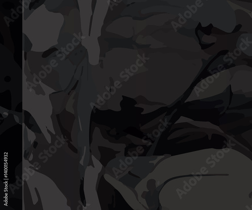 Dark Abstract Web Banner with Elegant Black Wave Patterns and Textures. Sophisticated Black Background with Fluid Dark Grey Swirls for Web Design. Minimalist Dark Grunge Banner for Website Headers