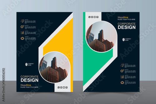 Modern Layout Flyer. Corporate Book Cover Design, EPS Vector Template. Can be Adapt to Brochure, Annual Report, Magazine, Business Presentation, Poster, flyer, Banner, Website