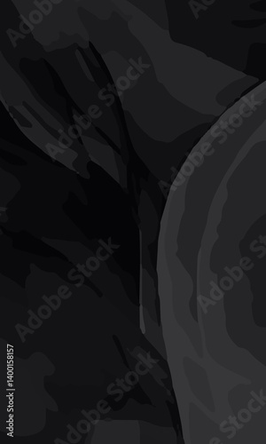 Dark Abstract Web Banner with Elegant Black Wave Patterns and Textures. Sophisticated Black Background with Fluid Dark Grey Swirls for Web Design. Minimalist Dark Grunge Banner for Website Headers