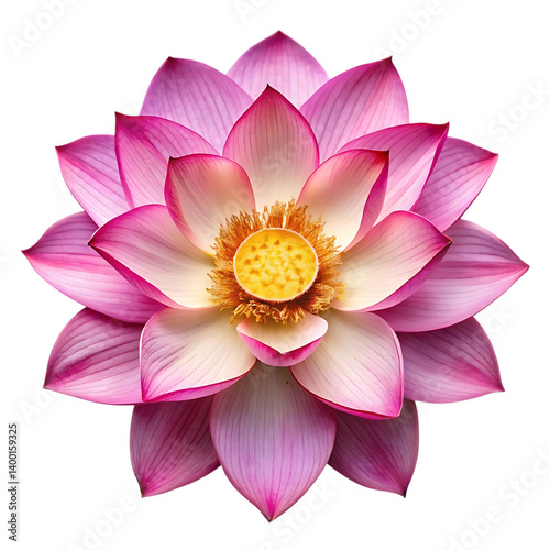 make a pink lotus in bloom top down view centered on white background.png