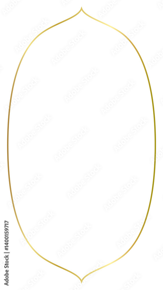 Obraz premium Gold Islamic border frame vector illustration design PNG