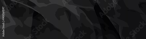 Dark Abstract Web Banner with Elegant Black Wave Patterns and Textures. Sophisticated Black Background with Fluid Dark Grey Swirls for Web Design. Minimalist Dark Grunge Banner for Website Headers