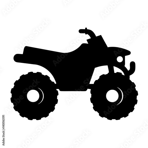 Silhouette illustration of an all terrain vehicle isolated on a white background