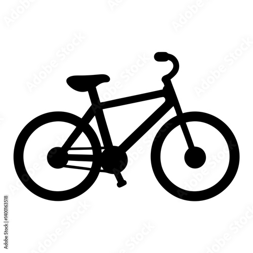 Black and White Bicycle Illustration with a Comfortable Seat for Riding